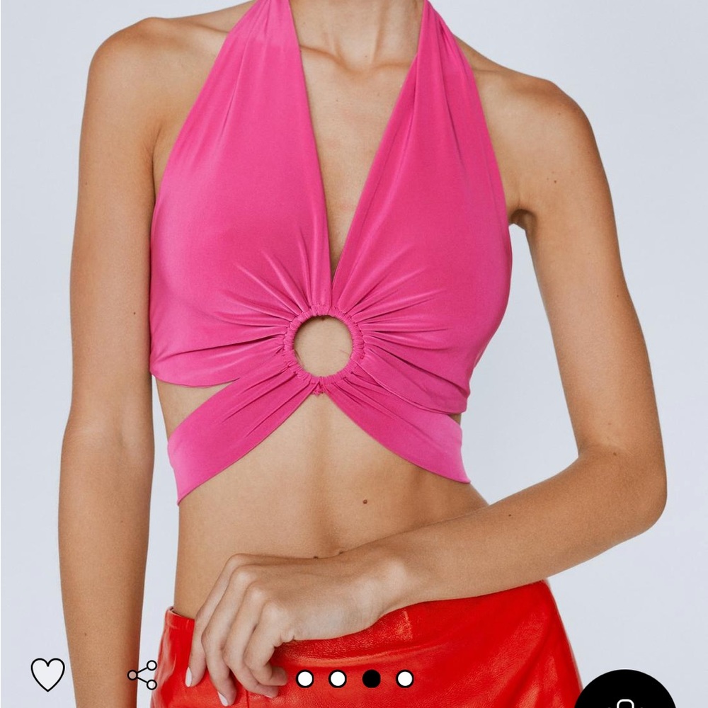 Nasty Gal Pink Slinky Halter Top